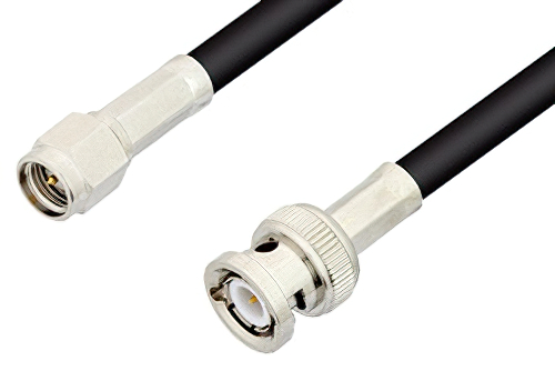 SMA Male to BNC Male Cable 36 Inch Length Using LMR-195 Coax