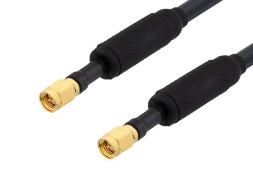 Waterproof IP68 SMA Male (Plug) to SMA Male (Plug) Weatherproof Low Loss Cable Using LMR-240 Coax, LF Solder