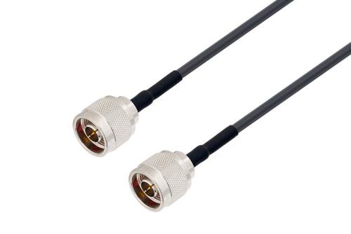 N Male to N Male Low Loss Cable Using LMR-240 Coax with HeatShrink, LF Solder