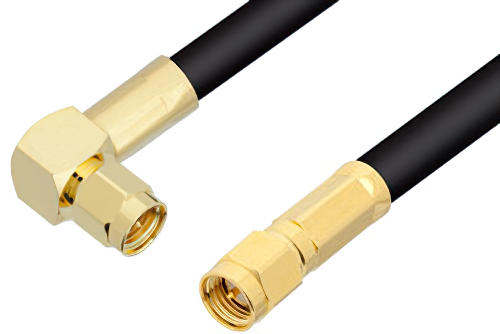 SMA Male to SMA Male Right Angle Cable Using LMR-240 Coax