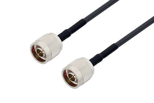 N Male to N Male Low Loss Cable Using LMR-195 Coax with HeatShrink