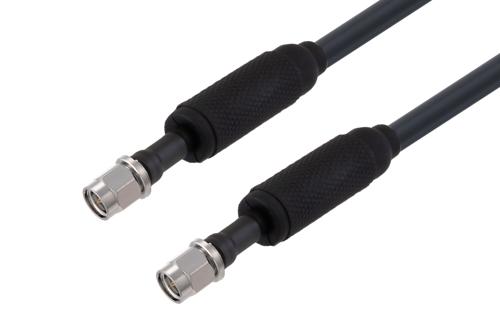 Waterproof IP68 SMA Male (Plug) to SMA Male (Plug) Low Loss Cable Using LMR-240 Coax with Times Microwave Components