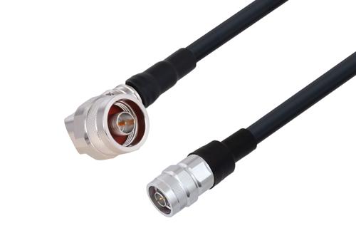 N Male Right Angle to N Male Low Loss Cable Using LMR-400 Coax with HeatShrink