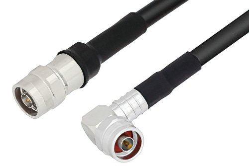 N Male to N Male Right Angle Cable Using LMR-400 Coax And Times Connectors