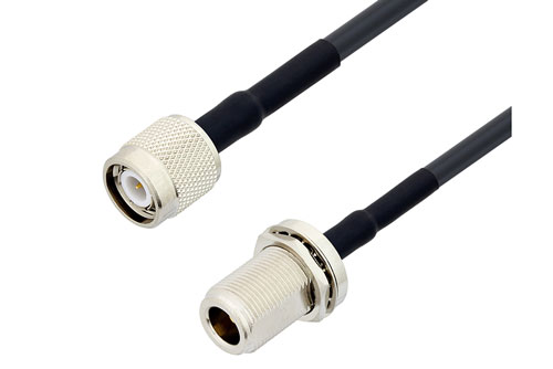 TNC Male to N Female Bulkhead Low Loss Cable Using LMR-240 Coax with Double HeatShrink