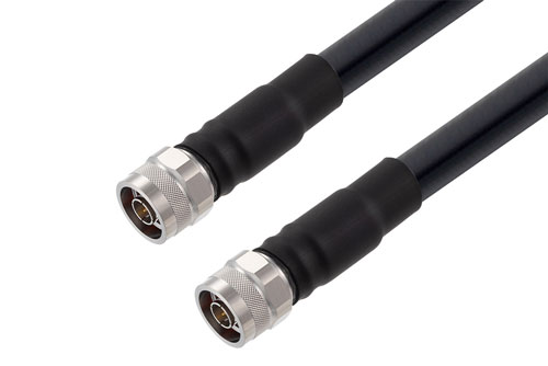 N Male to N Male Low Loss Cable Using LMR-600 Coax With Times Microwave Components , LF Solder