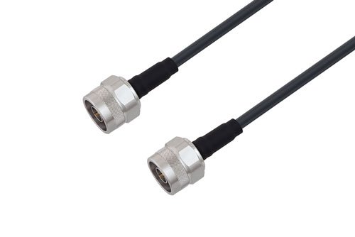 N Male to N Male Low Loss Cable Using LMR-195 Coax with Times Microwave Components with HeatShrink