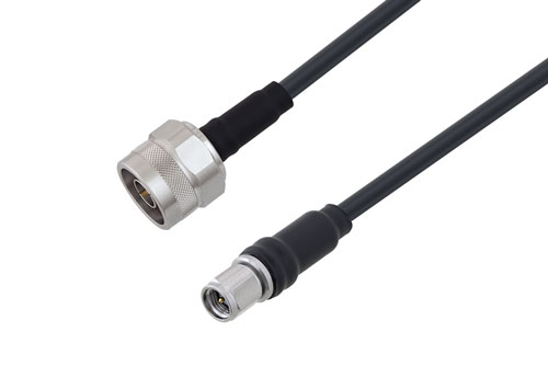 SMA Male to N Male Low Loss Cable Using LMR-195 Coax with Times Microwave Components, LF Solder