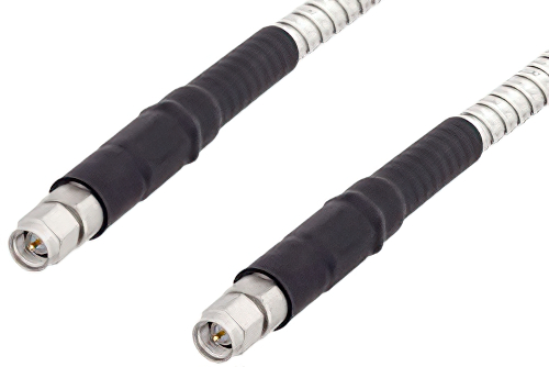 SMA Male to SMA Male Low Loss Cable 100 cm Length Using PE-P142LL Coax with HeatShrink