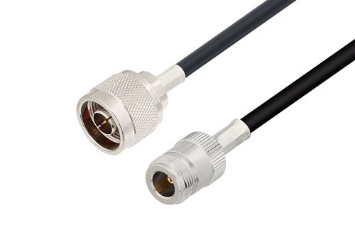 N Male to N Female Low Loss Cable Using LMR-240 Coax, LF Solder
