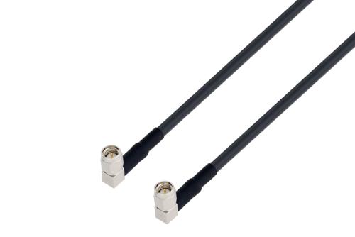 SMA Male Right Angle to SMA Male Right Angle Low Loss Cable Using LMR-195 Coax with HeatShrink and 270 Deg. Clock