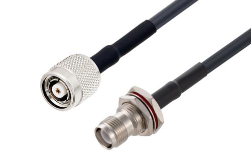 Reverse Polarity TNC Female Bulkhead to Reverse Polarity TNC Male Cable Using LMR-195 Coax with HeatShrink