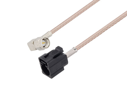 SMA Male Right Angle to Black FAKRA Jack Cable Using RG316 Coax