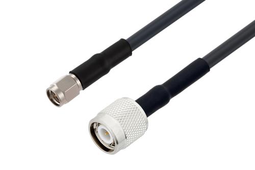 SMA Male to TNC Male Low Loss Cable Using LMR-195 Coax with HeatShrink, LF Solder