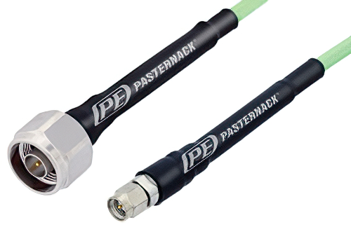 SMA Male to N Male Low Loss Cable Using PE-P142LL Coax, RoHS
