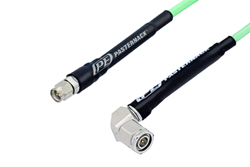 SMA Male to TNC Male Right Angle Low Loss Cable 100 cm Length Using PE-P142LL Coax, RoHS