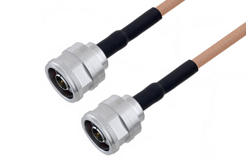 N Male to N Male Cable Using RG400 Coax with HeatShrink, LF Solder