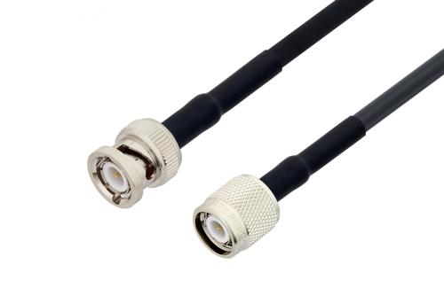 TNC Male to BNC Male Low Loss Cable Using LMR-240-UF Coax with HeatShrink