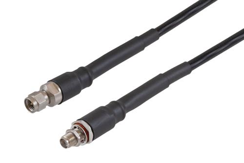 SMA Male to SMA Female Bulkhead Low Loss Space Cable Using PE-R200LL Coax