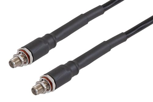 SMA Female Bulkhead to SMA Female Bulkhead Low Loss Space Cable Using PE-R200LL Coax