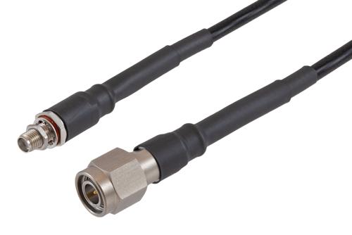 SMA Female Bulkhead to TNC Male Low Loss Space Cable Using PE-R200LL Coax