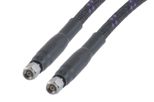 1.0mm Male to 1.0mm Male Armored Low Loss Test Cable 12 Inch Length