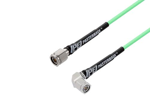 TNC Male to TNC Male Right Angle Low Loss Cable Using PE-P142LL Coax with Lock Wire Holes