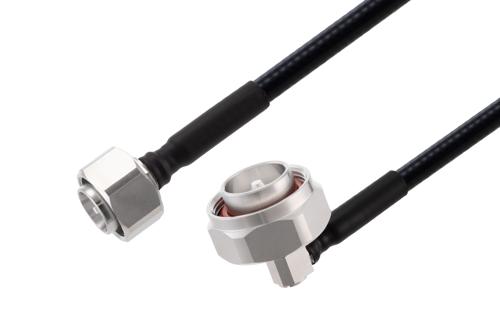 4.3-10 Male to 7/16 DIN Male Right Angle Low PIM Cable Using 1/4 inch Superflexible Coax