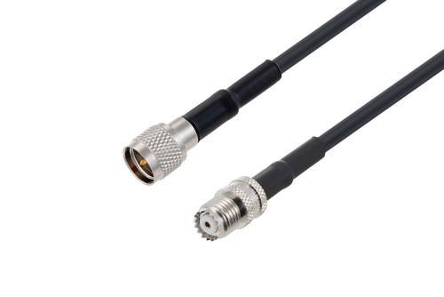Mini UHF Male to Mini UHF Female Low Loss Cable Using LMR-195-UF Coax with HeatShrink