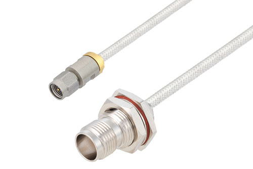 3.5mm Male to TNC Female Bulkhead Cable Using PE-SR402FL Coax