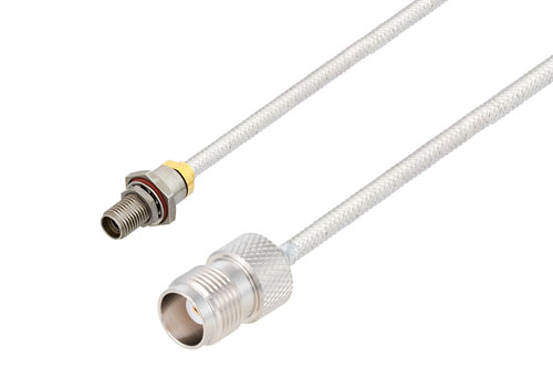 3.5mm Female Bulkhead to TNC Female Cable Using PE-SR402FL Coax