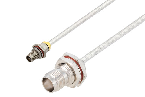 3.5mm Female Bulkhead to TNC Female Bulkhead Cable Using PE-SR402FL Coax