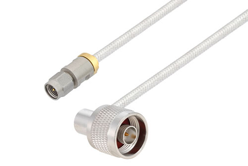 3.5mm Male to N Male Right Angle Cable Using PE-SR402FL Coax