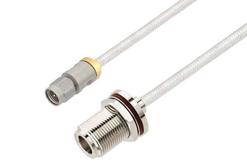 3.5mm Male to N Female Bulkhead Cable Using PE-SR402FL Coax
