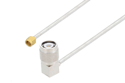 2.92mm Male to TNC Male Right Angle Cable Using PE-SR402FL Coax