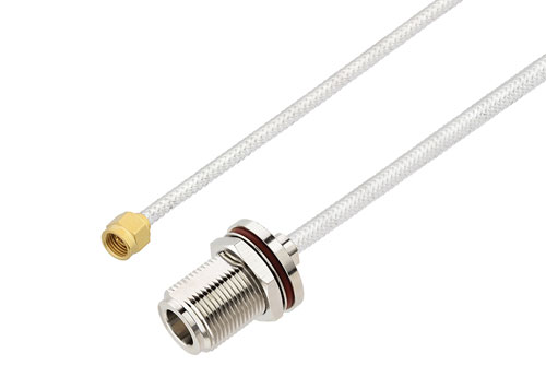 2.92mm Male to N Female Bulkhead Cable Using PE-SR402FL Coax