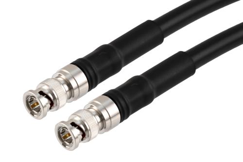 75 Ohm BNC Male to 75 Ohm BNC Male Low Loss Cable Using 75 Ohm LMR-400-75-DB Coax with Times Microwave Components