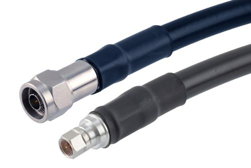 75 Ohm F Male to 75 Ohm N Male Low Loss Cable Using 75 Ohm LMR-600-75-DB Coax with Times Microwave Components