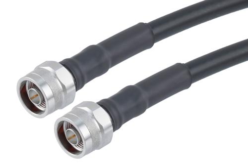 75 Ohm N Male to 75 Ohm N Male Low Loss Cable Using 75 Ohm LMR-400-75-DB Coax with Times Microwave Components