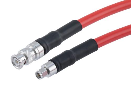 Plenum BNC Male to SMA Male Low Loss Cable Using LMR-400-LLPX Coax with Times Microwave Components