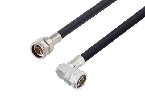 N Male to N Male Right Angle Low Loss Cable Using LMR-400-UF Coax