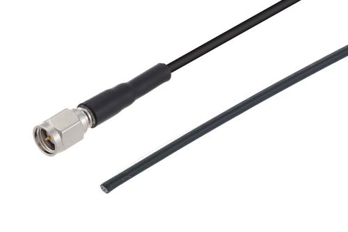 SMA Male to Straight Cut Lead Low Loss Cable Using LMR-100A-UF Coax with Times Microwave Components