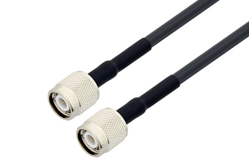 TNC Male to TNC Male Cable Using LMR-240-UF Coax with HeatShrink, LF Solder