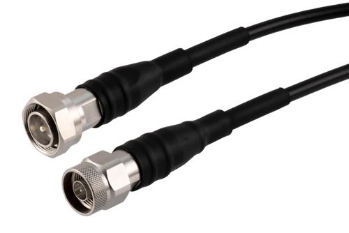 Fire Rated 4.3-10 Male to N Male Low PIM Cable Using TCOM-240-FR Coax With Times Microwave Components