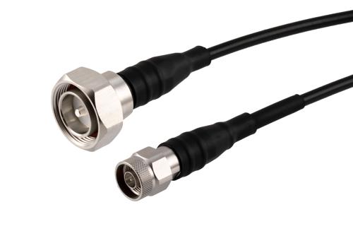 Fire Rated 7/16 DIN Male to N Male Low PIM Cable Using TCOM-240-FR Coax With Times Microwave Components