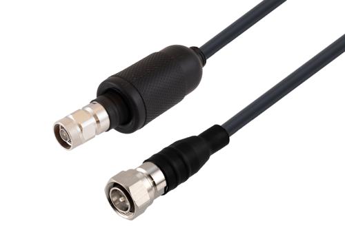 Waterproof IP68 4.3-10 Male (Plug) to N Male (Plug) Low PIM Cable Using TCOM-400 Coax with Times Microwave Components