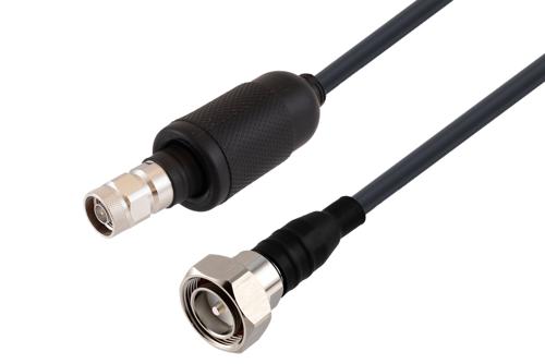 Waterproof IP68 7/16 DIN Male (Plug) to N Male (Plug) Low PIM Cable Using TCOM-400 Coax with Times Microwave Components