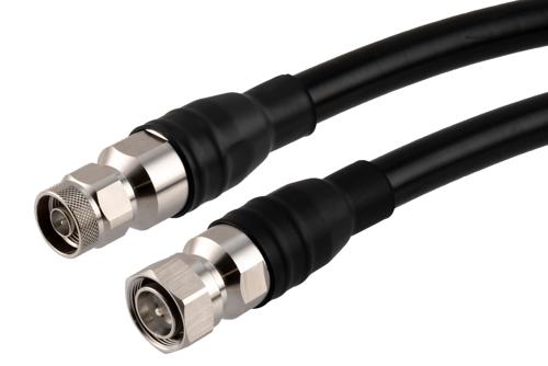 Fire Rated 4.3-10 Male to N Male Low PIM Cable Using TCOM-600-FR Coax With Times Microwave Components