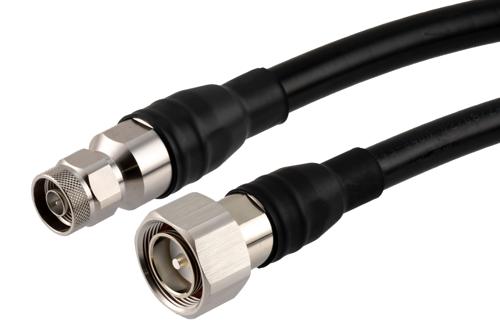 Fire Rated 7/16 DIN Male to N Male Low PIM Cable Using TCOM-600-FR Coax With Times Microwave Components