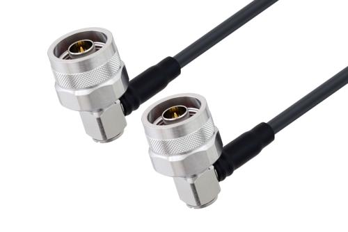 Fire Rated N Male Right Angle to N Male Right Angle Low Loss Cable Using TCOM-195-FR Coax With Times Microwave Components